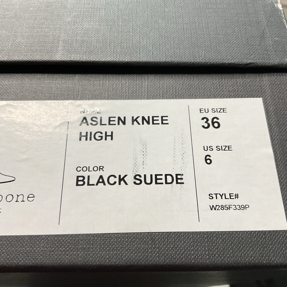 NIB $795 Rag &Bone Aslen Knee High Black Suede Boots Size: 36 - Picture 15 of 16